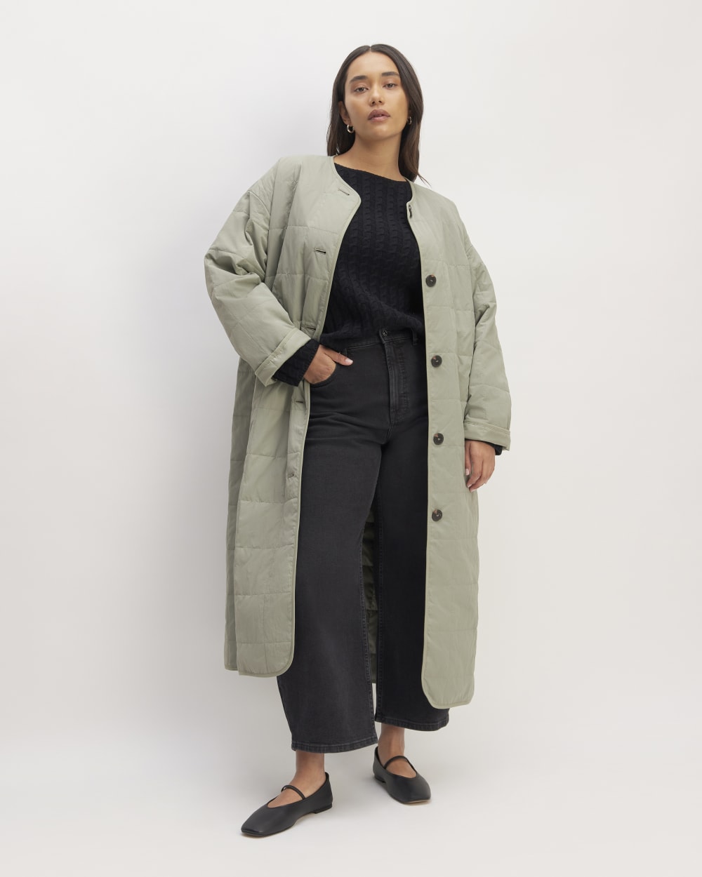 womens-renew-quilted-long-liner-sage-green | primary