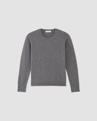 womens-cashmere-classic-crew-sweater-heather-charcoal | alt