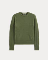 womens-cashmere-slim-crew-sweater-forest-green | alt