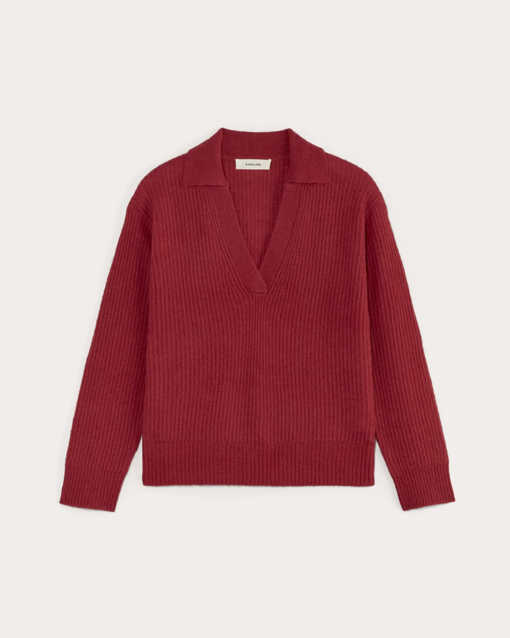 womens-oversized-polo-sweater-alpaca-berry-red | alt