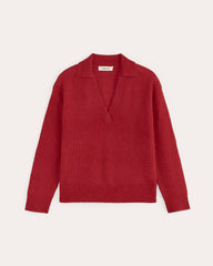 womens-oversized-polo-sweater-alpaca-berry-red | alt