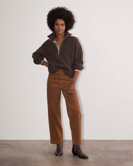 womens-felted-merino-halfzip-sweater-earth-brown