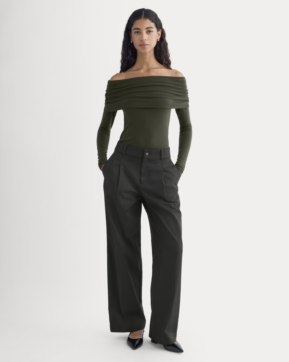 womens-off-shoulder-top-butterluxe-dark-green