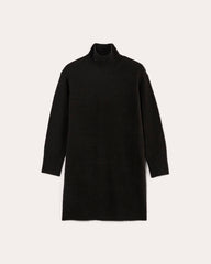 womens-luxe-cotton-sweater-dress-black | alt