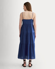 womens-gauze-tiered-dress-mazarine-blue
