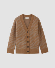 womens-alpaca-tiger-jacquard-cardigancamel-brown | alt