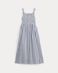 womens-gauze-smock-dress-white-mazarine-blue | alt