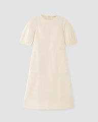 womens-short-sleeve-puff-midi-dress-bone | alt