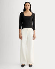 womens-pointelle-scoop-neck-top-black