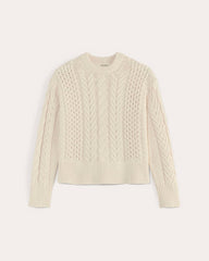 womens-organic-cotton-cable-crew-sweater-canvas | alt