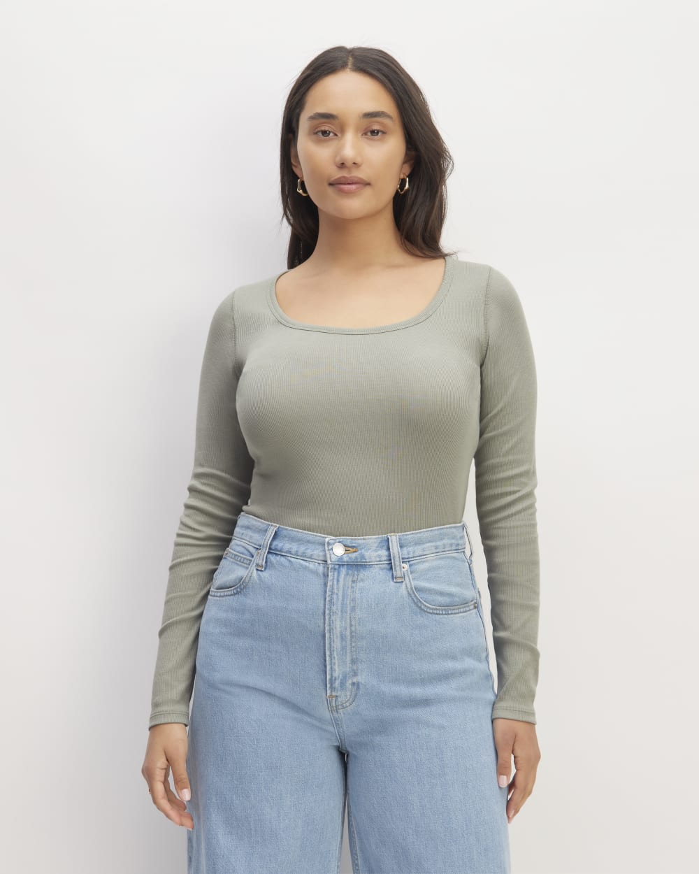 womens-supima-micro-rib-ls-scoop-tee-sage-green | primary