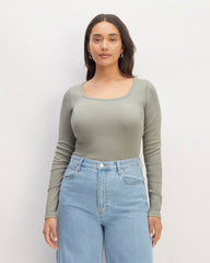 womens-supima-micro-rib-ls-scoop-tee-sage-green | primary