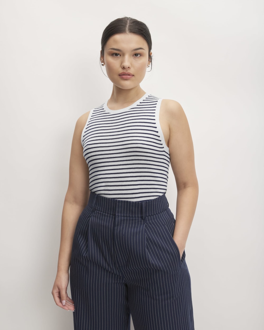 womens-ultrafine-merino-ribbed-shell-tank-bone-navy | primary