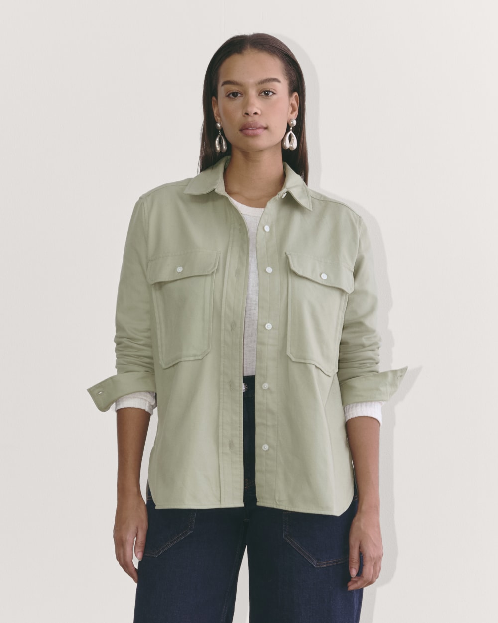womens-flannel-boyfriend-shirt-seagrass | primary