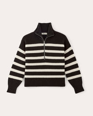 womens-felted-merino-halfzip-sweater-new-black-bone | alt