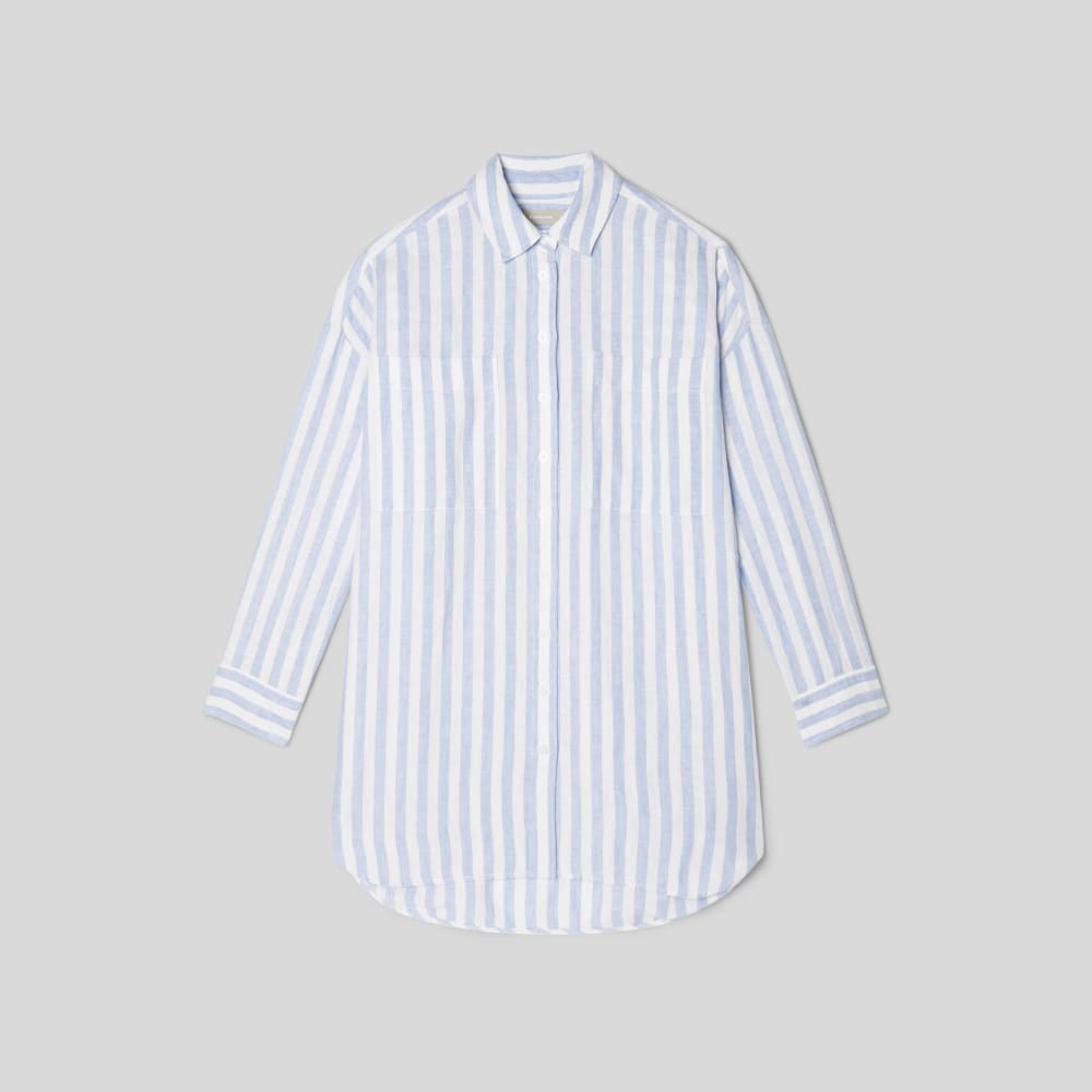 womens-way-long-linen-shirt-blue-white | alt