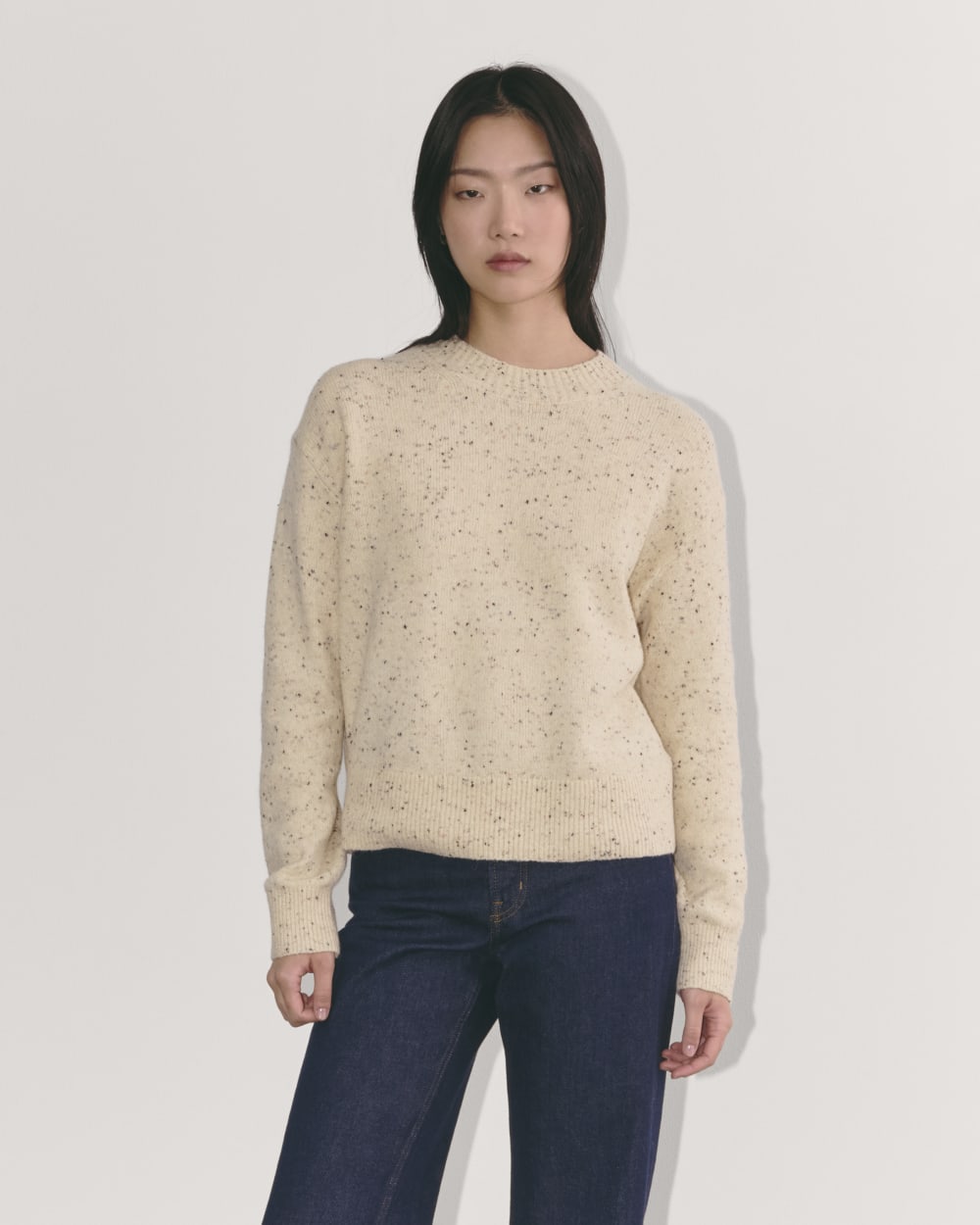 womens-luxe-cotton-cocoon-crew-sweater-linen-confetti | primary