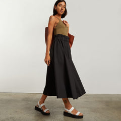 womens-easy-button-front-skirt-black | alt