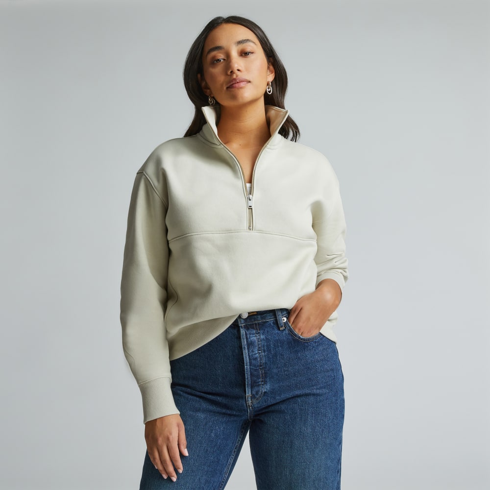womens-retrack-half-zip-sweatshirt-pelican | primary