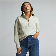 womens-retrack-half-zip-sweatshirt-pelican | primary