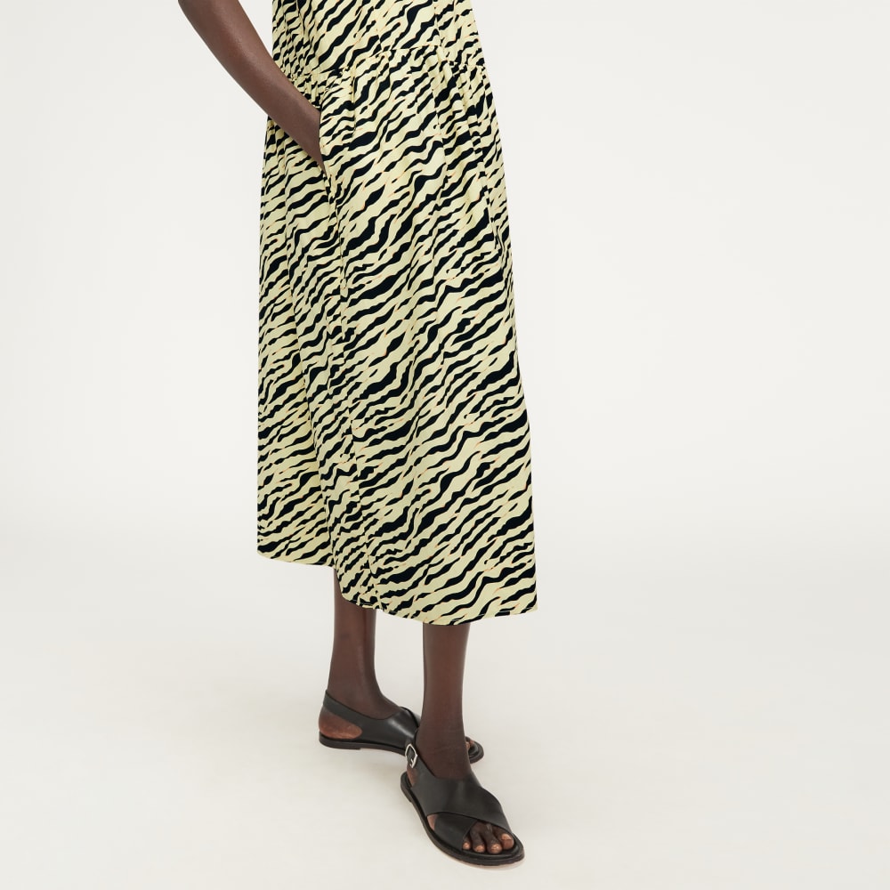 womens-poplin-summer-dress-yellow-tiger-stripe