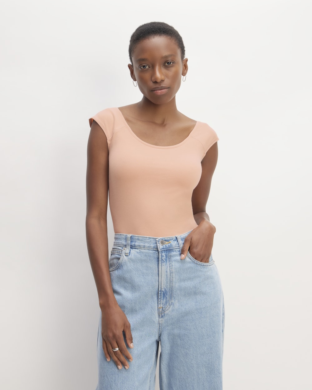 womens-supima-form-cap-sleeve-tee-blush-pink | primary