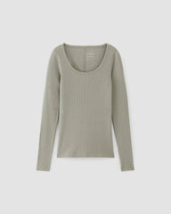 womens-supima-micro-rib-ls-scoop-tee-sage-green | alt