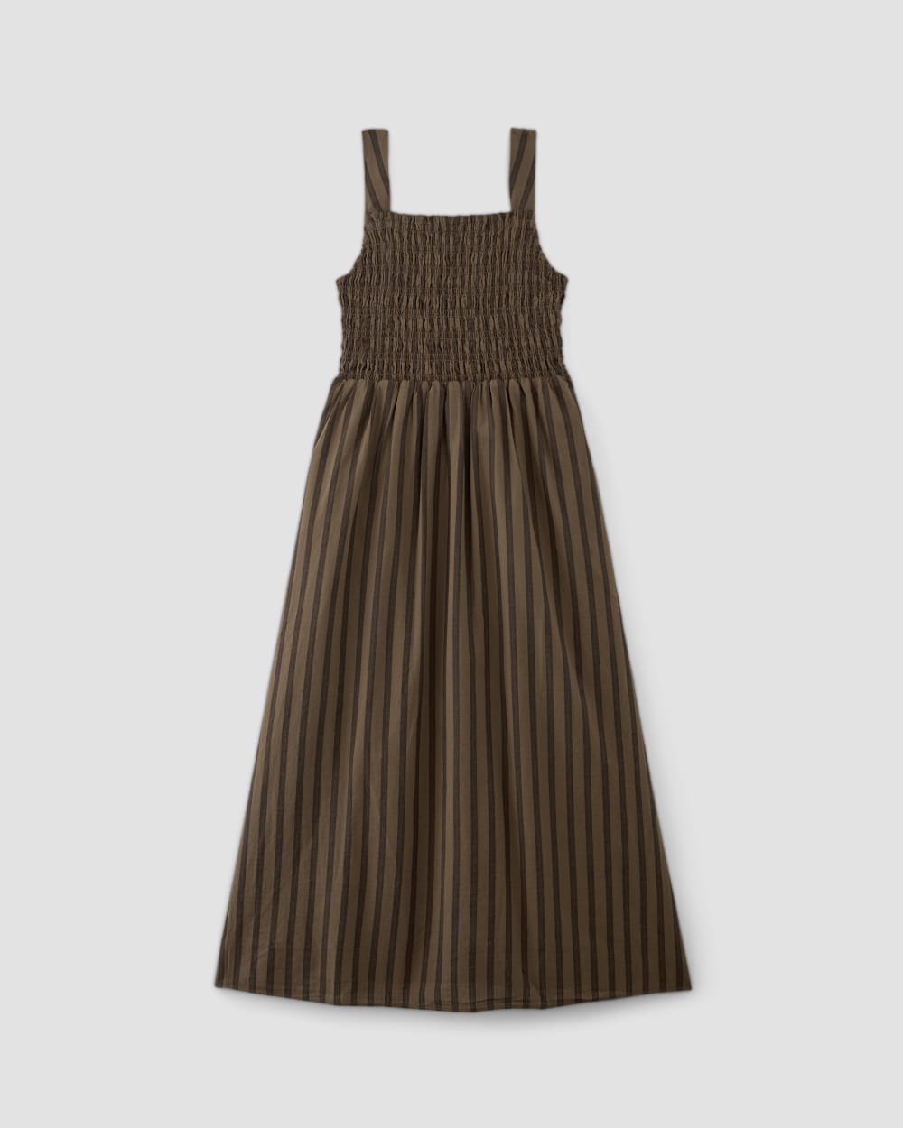 womens-gauze-smock-dress-cocoa-black | alt