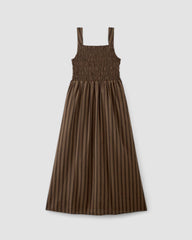 womens-gauze-smock-dress-cocoa-black | alt