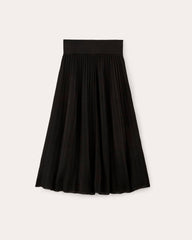 womens-viscose-knit-pleated-skirt-black | alt