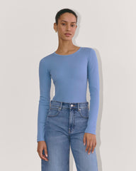 womens-supima-rib-long-sleeve-crew-bluebell | primary