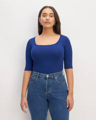 womens-supima-micro-rib-scoop-neck-bellwether-blue | primary