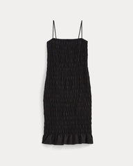 womens-smocked-column-dress-black | alt