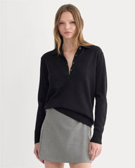 womens-oversized-polo-sweater-merino-black | primary