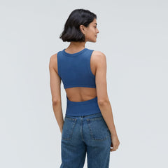 womens-rib-cutout-tank-deep-blue | alt