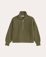 womens-felted-merino-halfzip-sweater-kalamata | alt