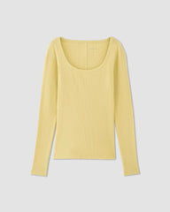 womens-pima-micro-rib-long-sleeve-tee-raffia | alt