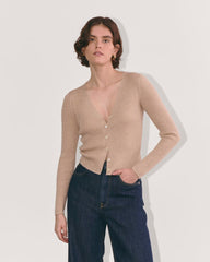 womens-lurex-merino-ribbed-cardigan-gold | primary