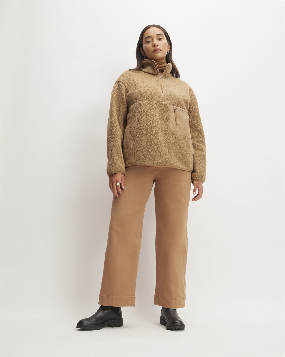 womens-renew-fleece-oversized-half-zip-tigers-eye-brown