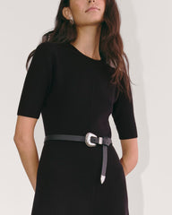 womens-cotton-blend-ribbed-sweater-dress-black