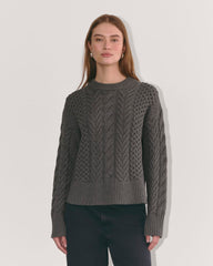 womens-organic-cotton-cable-crew-sweater-heathered-charcoal | primary