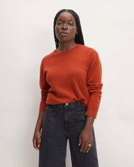 womens-cashmere-classic-crew-sweater-rusted-red | primary