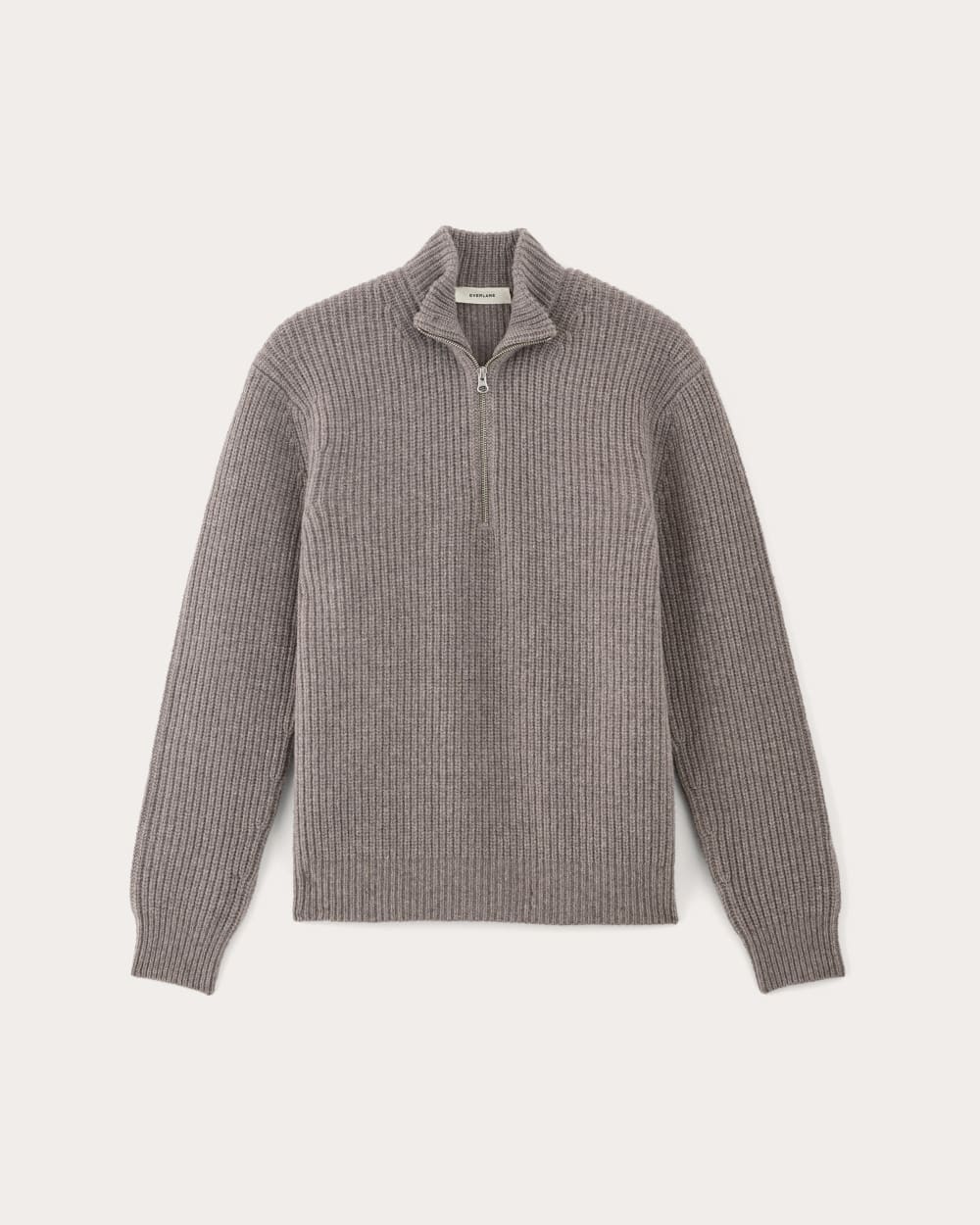 mens-felted-merino-half-zip-sweater-taupe-melange | alt
