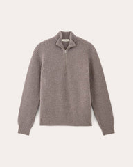 mens-felted-merino-half-zip-sweater-taupe-melange | alt