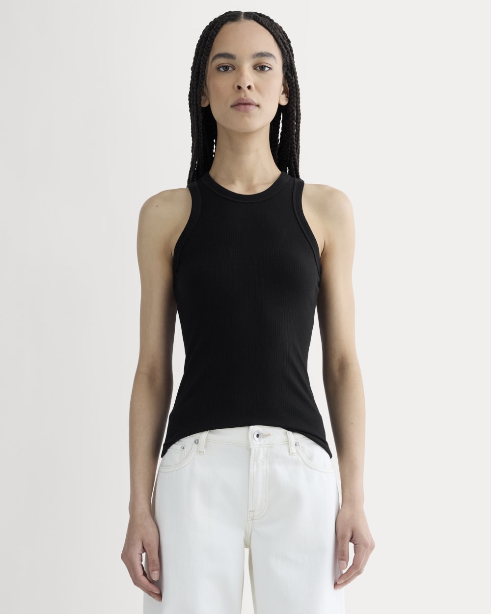womens-shimmy-cutaway-tank-black | primary