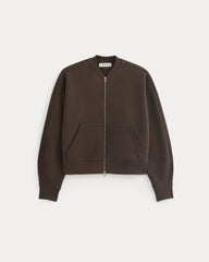 womens-fleece-bomber-jacket-dark-chocolate | alt