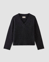 womens-cozy-stretch-v-neck-sweater-charcoal | alt