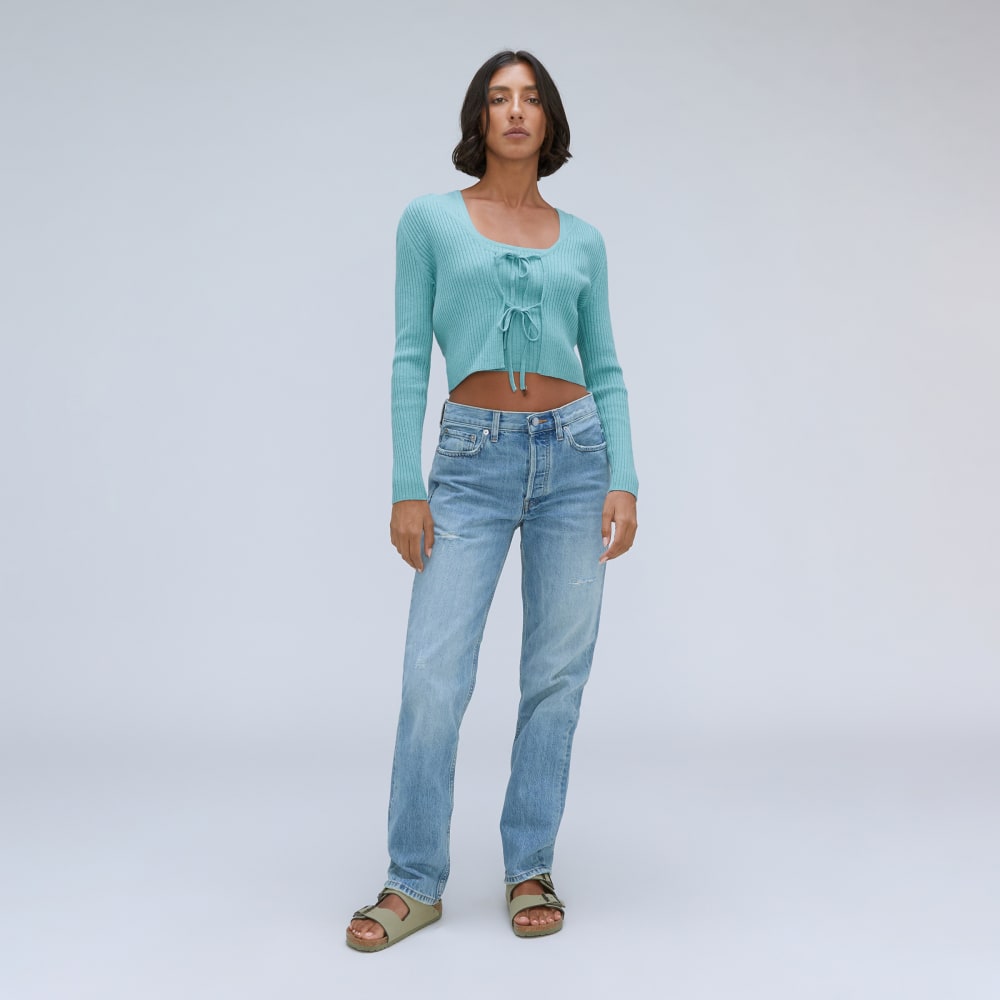 womens-cotton-merino-front-tie-top-deep-turquoise