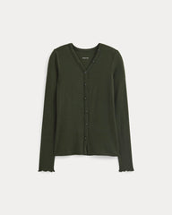 womens-sheer-v-neck-cardigan-butterluxe-dark-green | alt