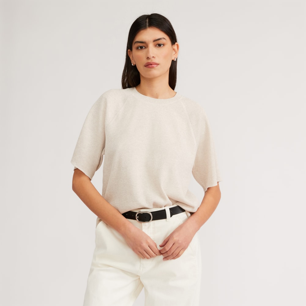 womens-organic-cotton-waffle-raglan-tee-heathered-tan | primary